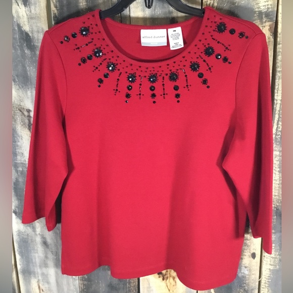 Alfred Dunner ladies top 3/4 sleeve size PM - Picture 1 of 6